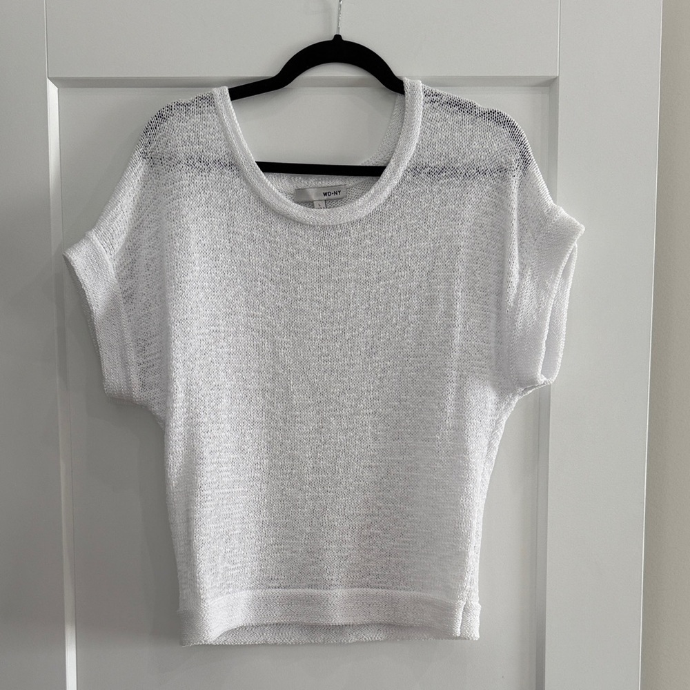 WD.NY Sheer White Short Sleeve Top​​